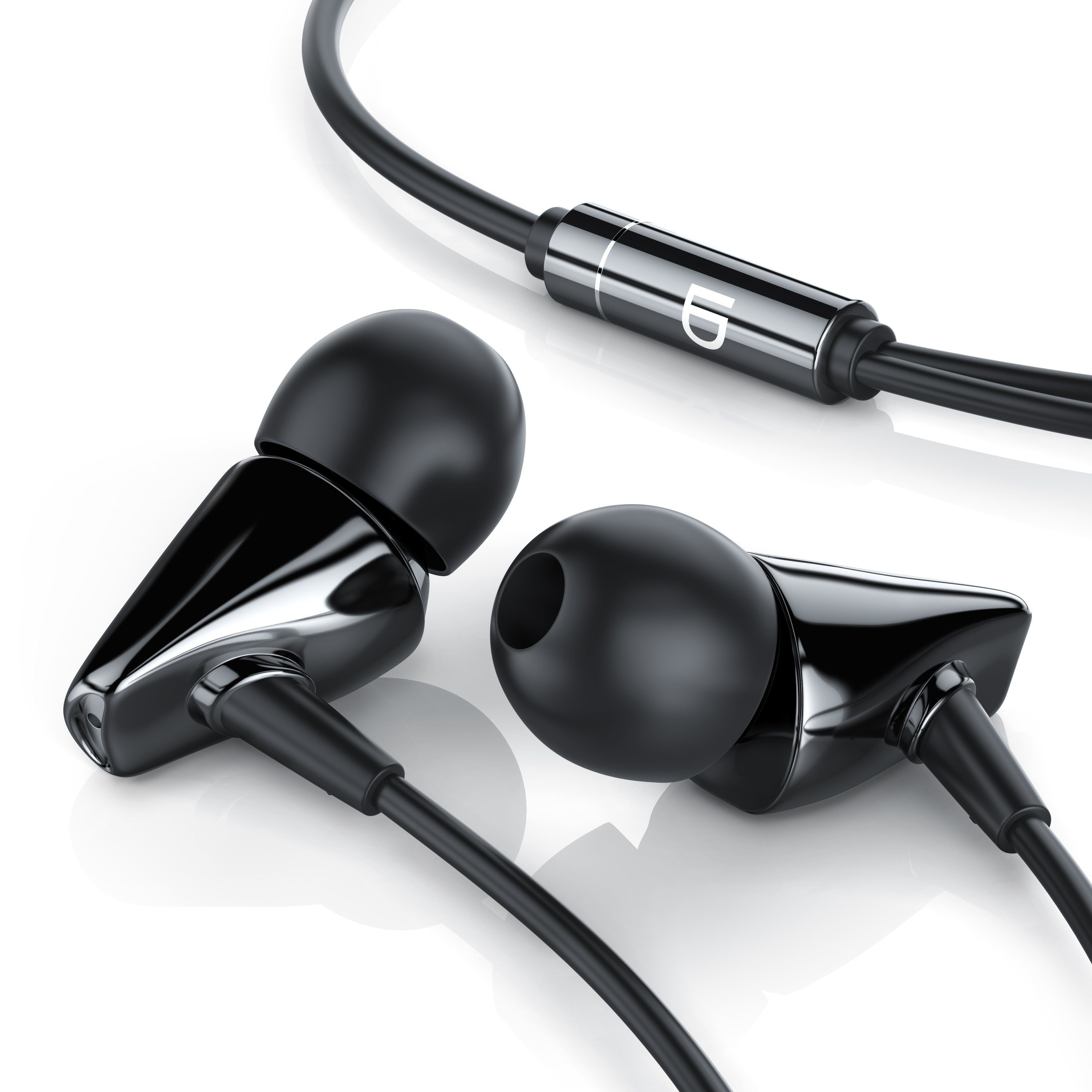 LIAM&DAAN High End "Metro" Keramik Gehäuse, In-Ear-Kopfhörer mit Kabel In-Ear-Kopfhörer (Earphones mit 8mm Treiber & Aramid Kabel, inkl. Ersatz Silikonaufsätze)