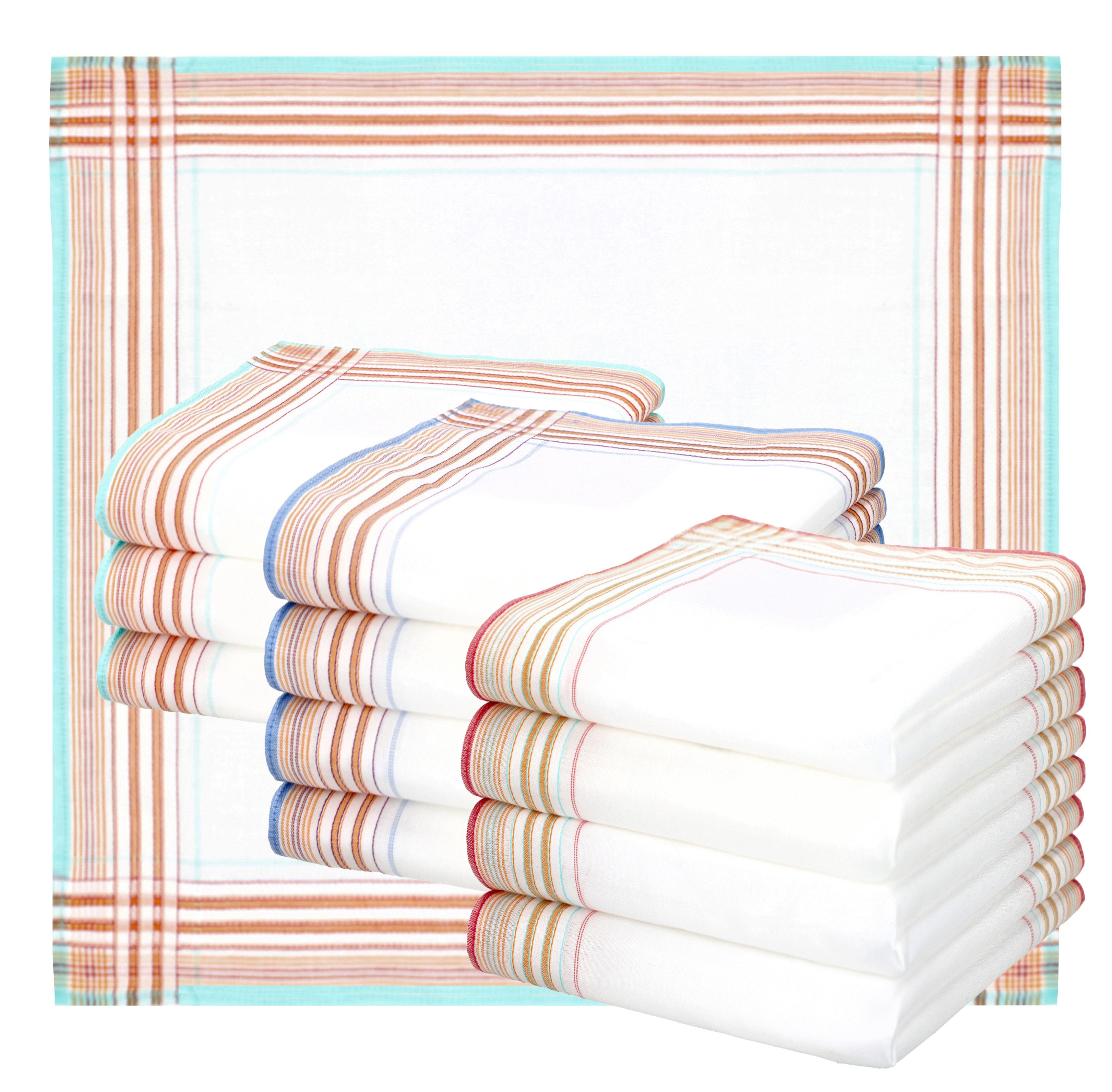 Betz Taschentuch 12 Stück Damen Stoff Taschentücher Paloma 4 Größe 28x28 cm, (Set, 12-St. 12 Taschentücher 28x28 cm), 100% Baumwolle
