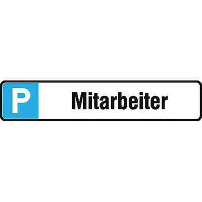 SafetyMarking Hinweisschild Parkplatzschild Symbol: P, Text: Mitarbeiter