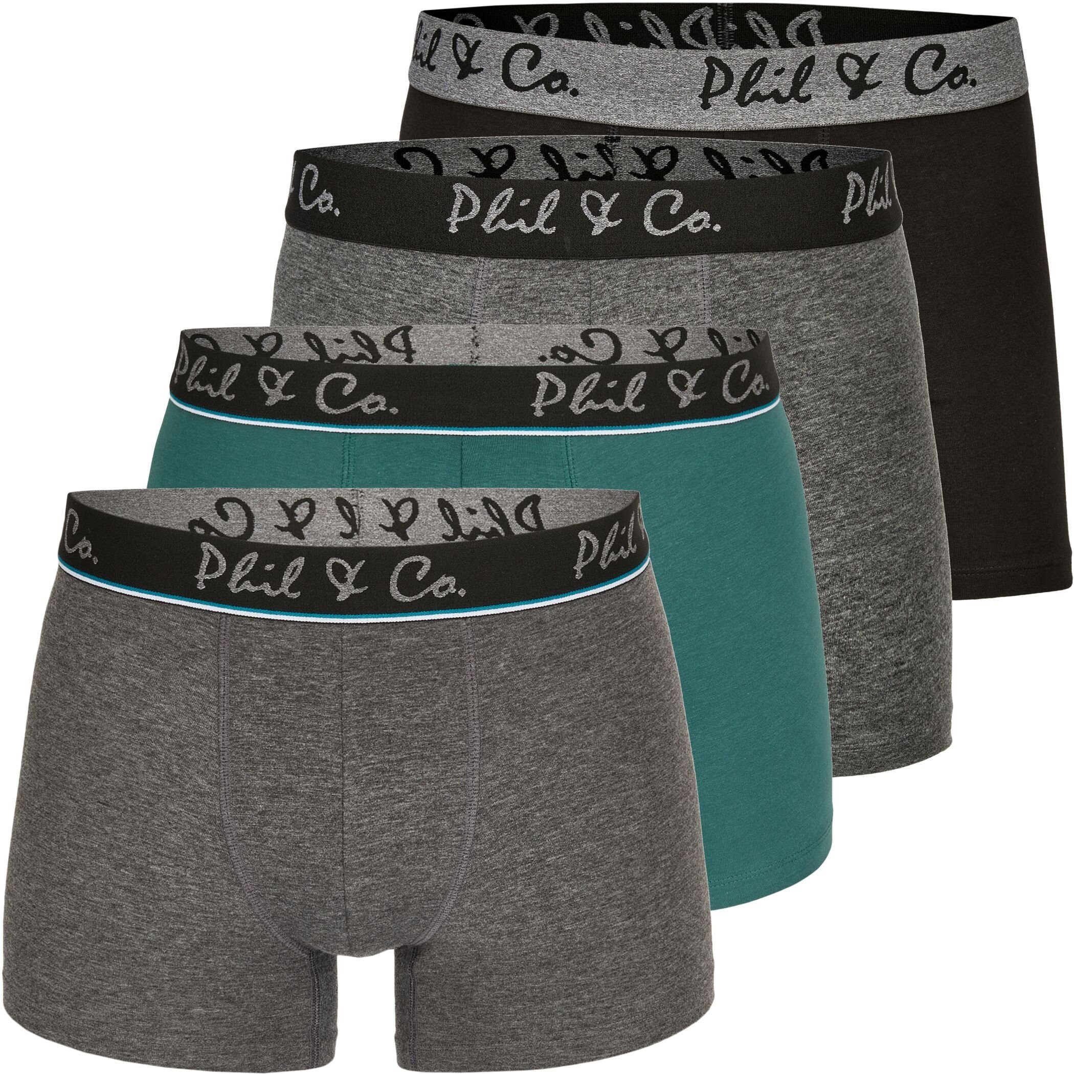 Phil & Co. Boxershorts 4er Pack Phil & Co Berlin Jersey Boxershorts Trunk Short Pant FARBWAHL (1-St) DESIGN 14