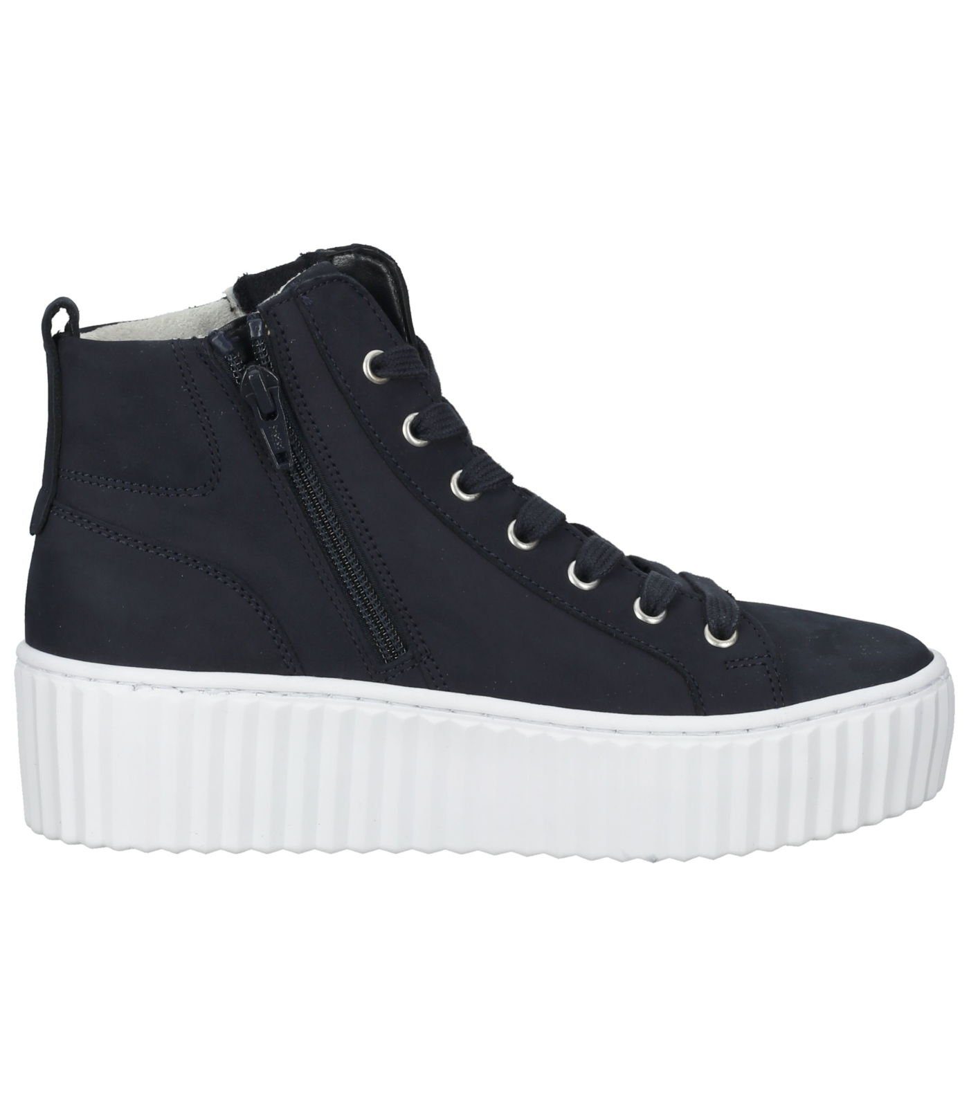 Dunkelblau Nubukleder Sneaker Gabor Plateausneaker