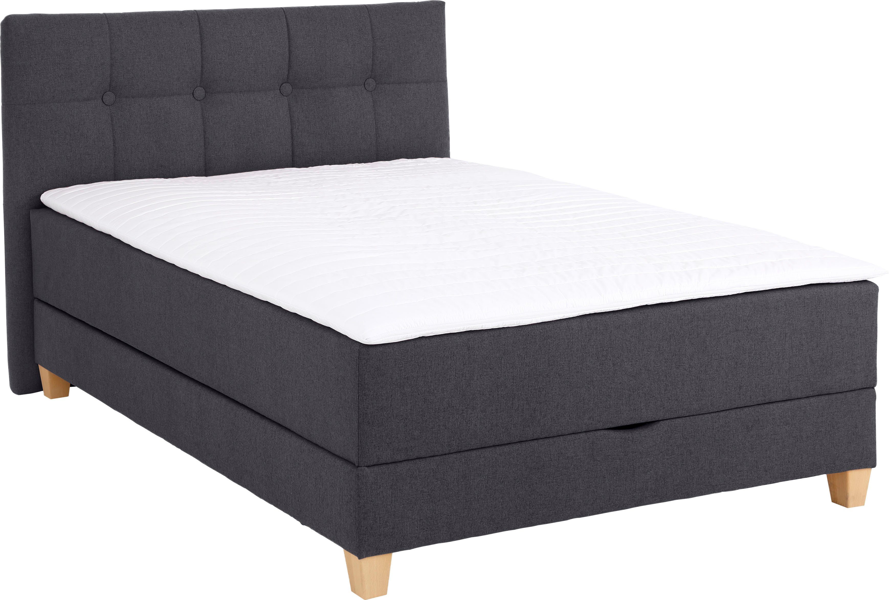 Home affaire Boxbett Lonrai, in H2,H3 & H4 und XXL - Überlänge 220cm wählbar, inkl. Topper