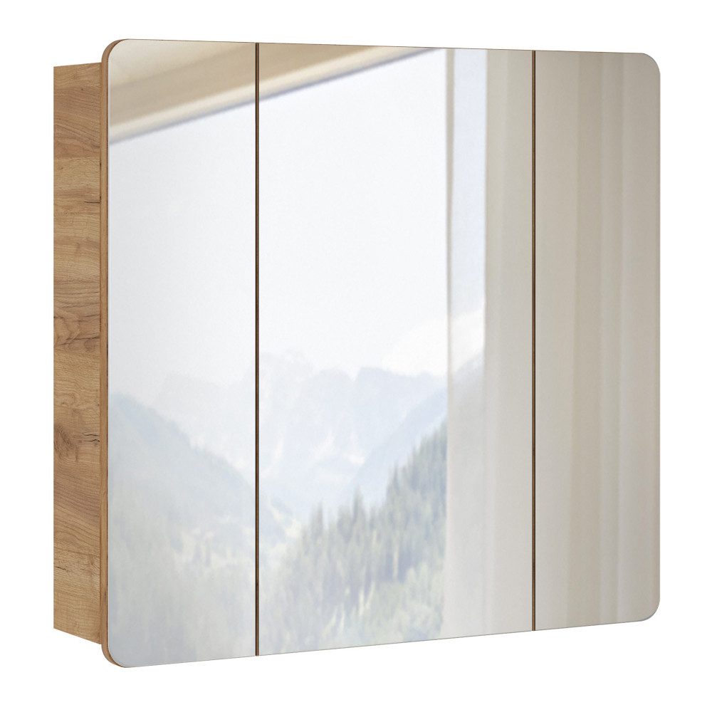 Lomadox Spiegelschrank LUTON-56 80 cm in Wotan Eiche Nb. Nb. B/H/T ca. 80/75/16 cm
