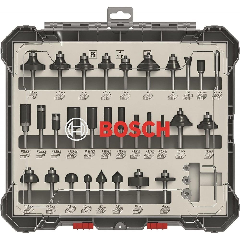 BOSCH Fräser-Set 2607017474 30 teilig- Fräser Set - schwarz, Set