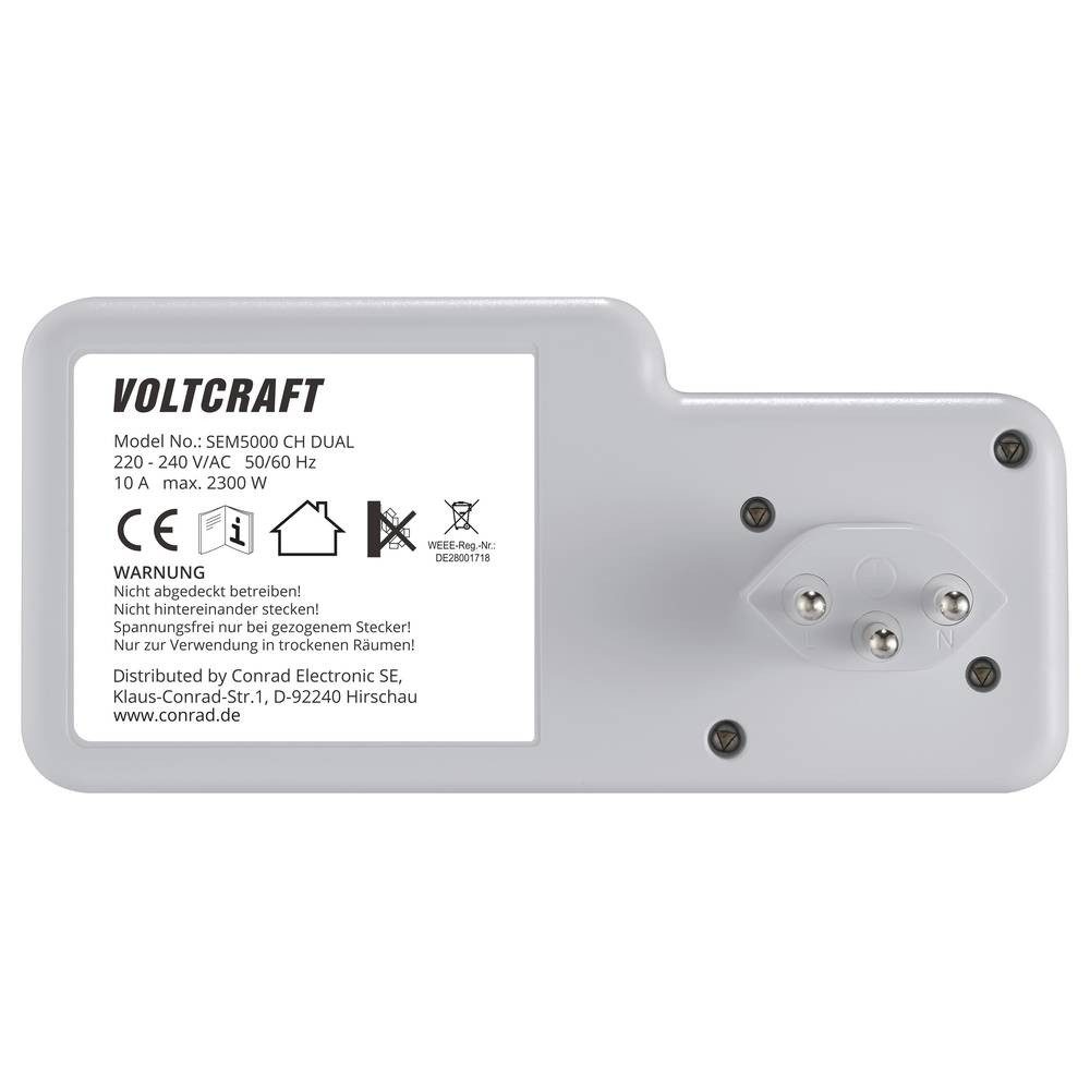 VOLTCRAFT Energiekostenmessgerät SEM5000 CH Energiekosten-Messgerät DUAL VC-16107435