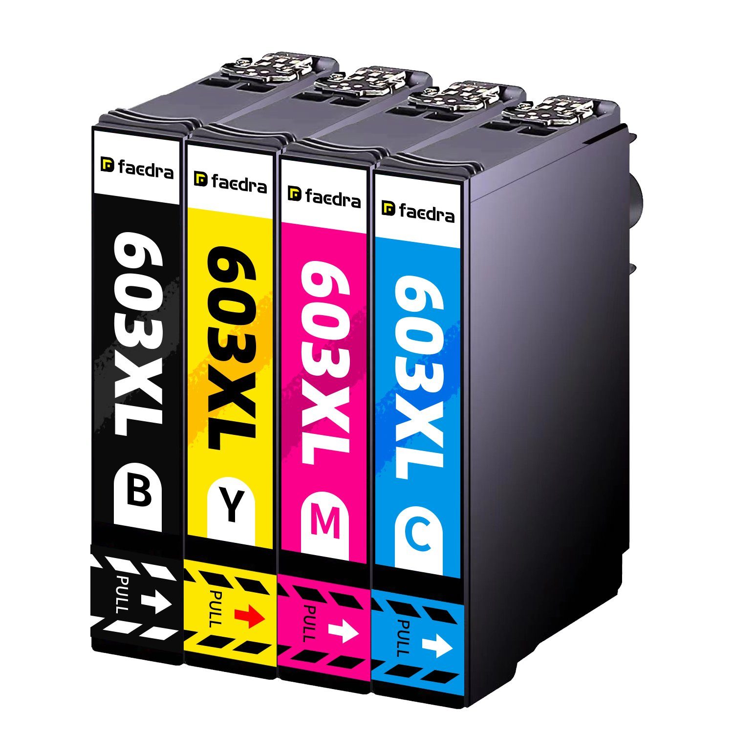 faedra 4er Epson 603XL Druckerpatronen für XP-2100 3100 WF-2810 2850 Tintenpatrone (Packung, Für Epson Expression Home XP-3100 3150 2150 4100 4105 2105 2100)