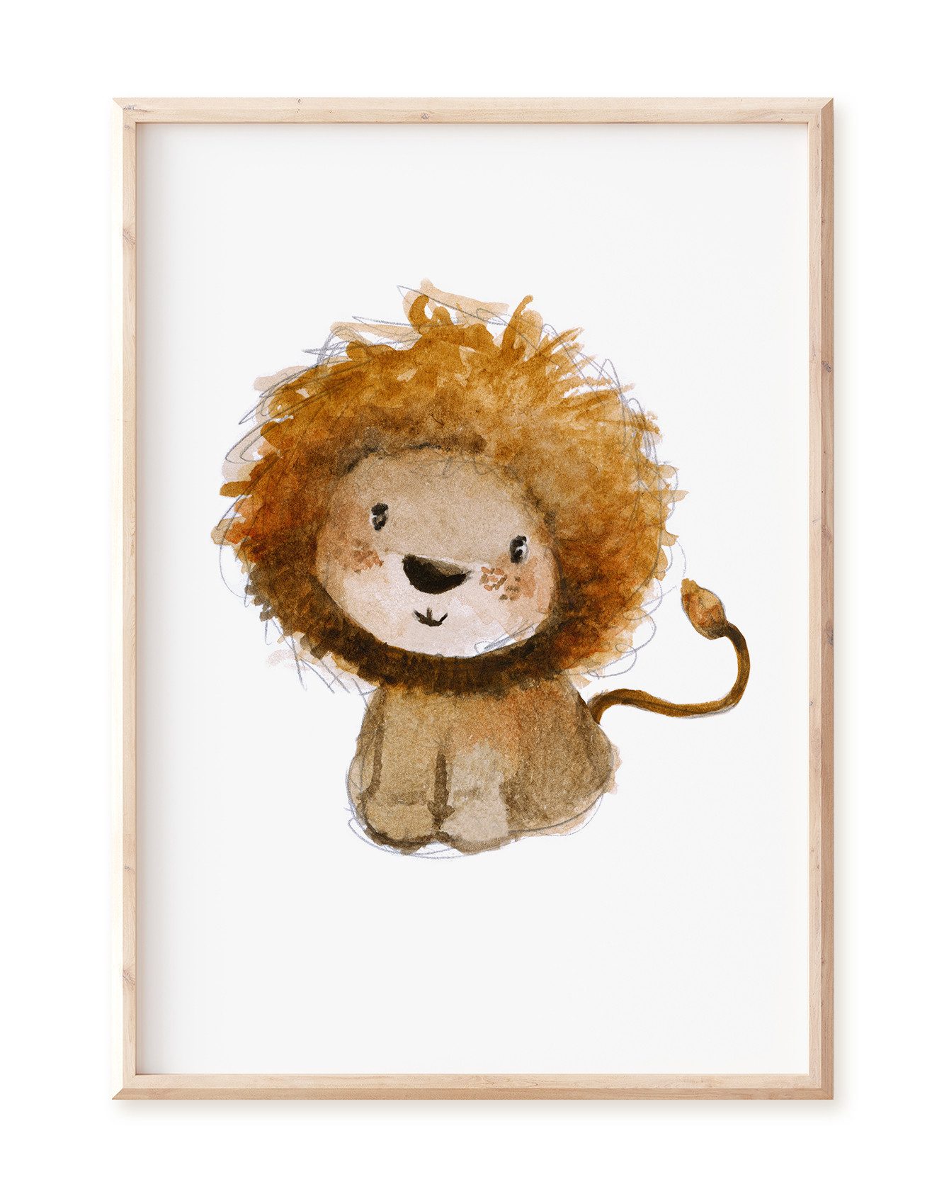 Pipapier Poster Kinderposter "Löwe", Kinderzimmerbild, Löwenposter, erhältlich in DIN A4 oder A3