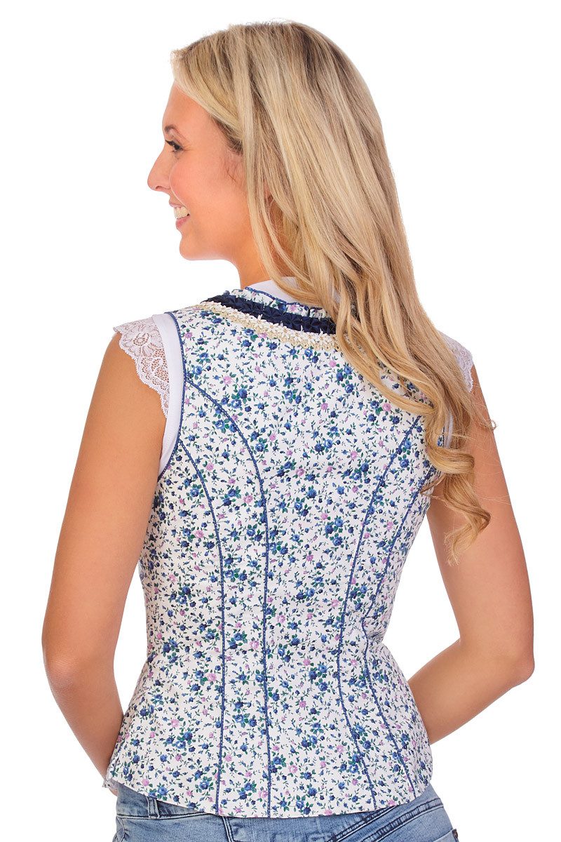 Krüger Madl Trachtenbluse Trachtenmieder - LYDIA - blau