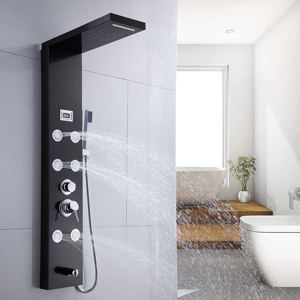 XERSEK Duschsystem Duschpaneel Regendusche Edelstahl Dusche Armaturen mit Massagedüsen