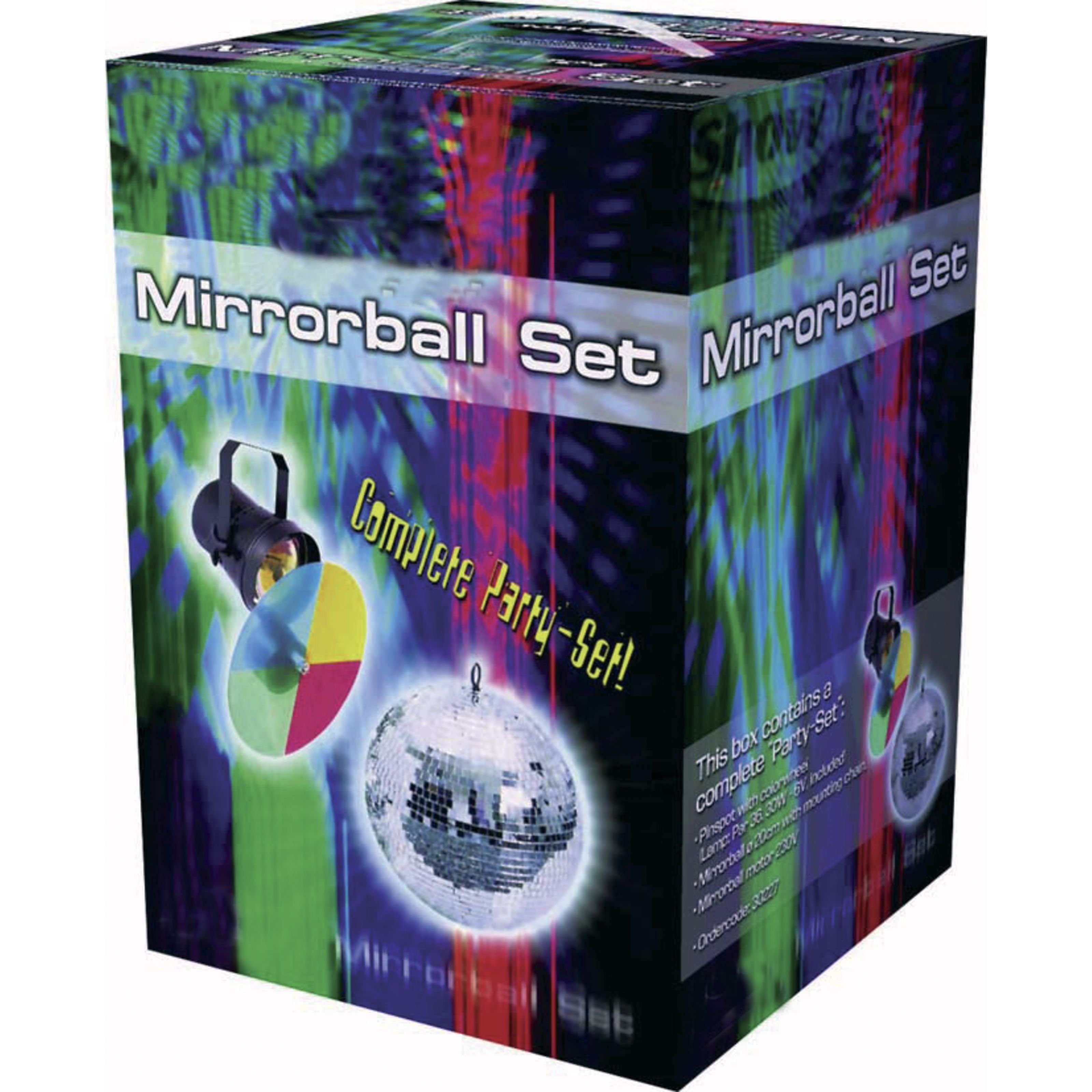 lightmaXX Discolicht, Mirrorball Pinspot, Lichtefekte 20cm Set / Farbwechsler Motor, 1 - Set