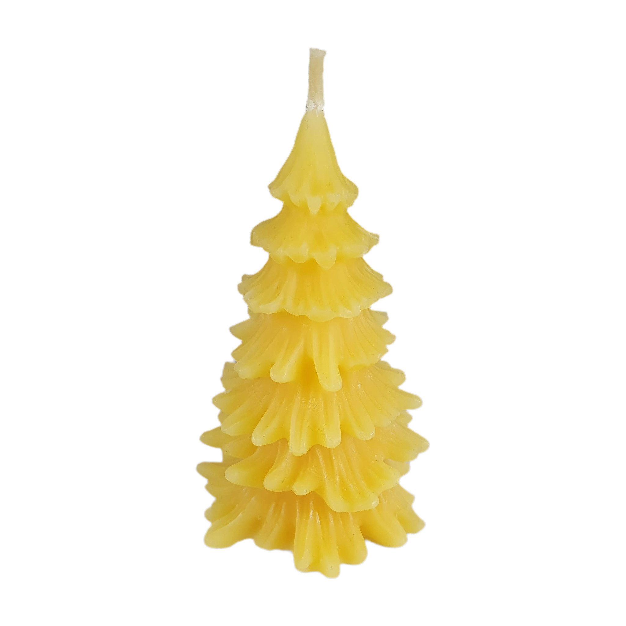 Aspinaworld Bienenwachskerze Tannenbaum Kerze groß 10 cm – Weihnachtskerze aus Bienenwachs (1-tlg)