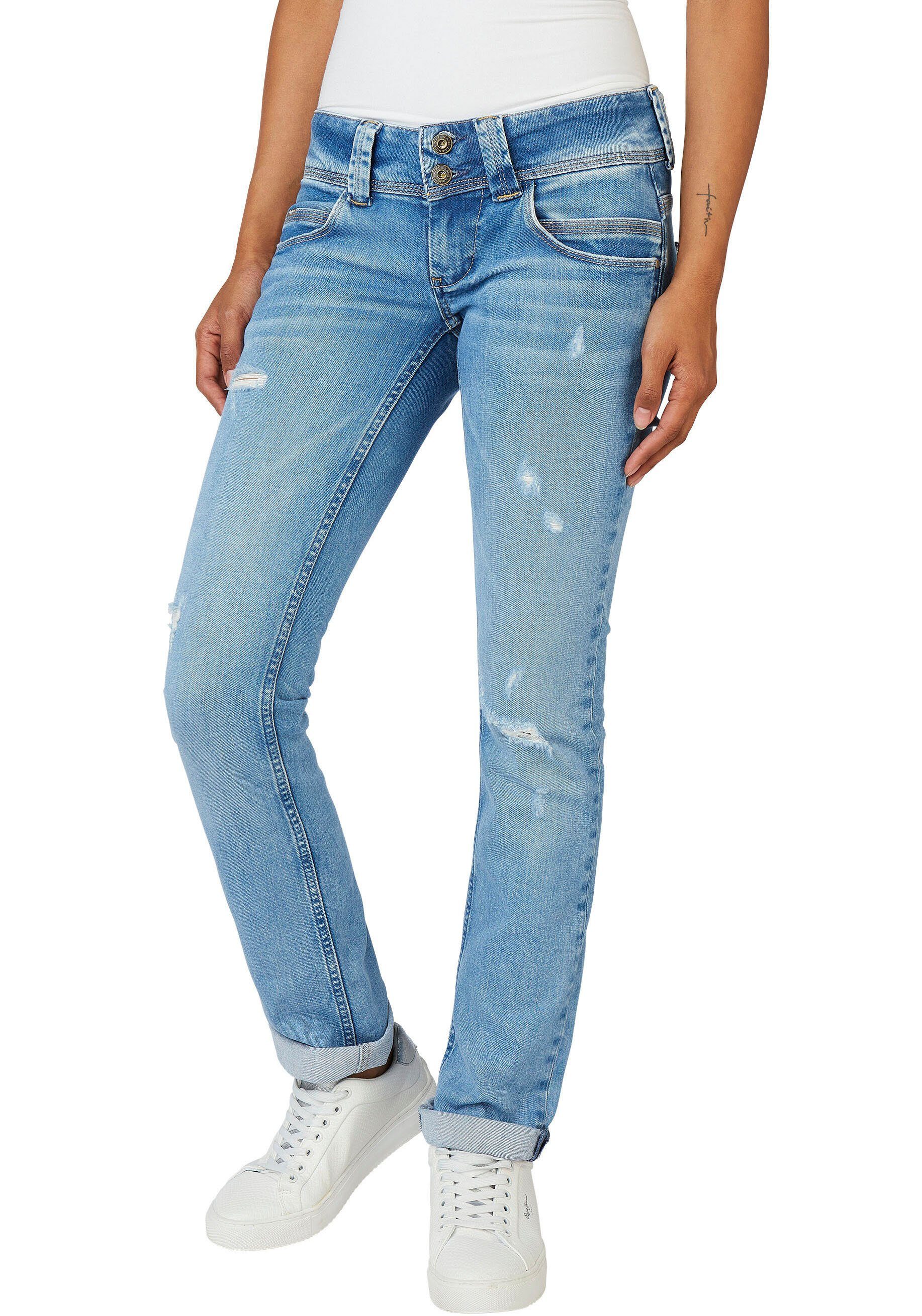 Pepe Jeans Regular-fit-Jeans VENUS mit Badge used blue