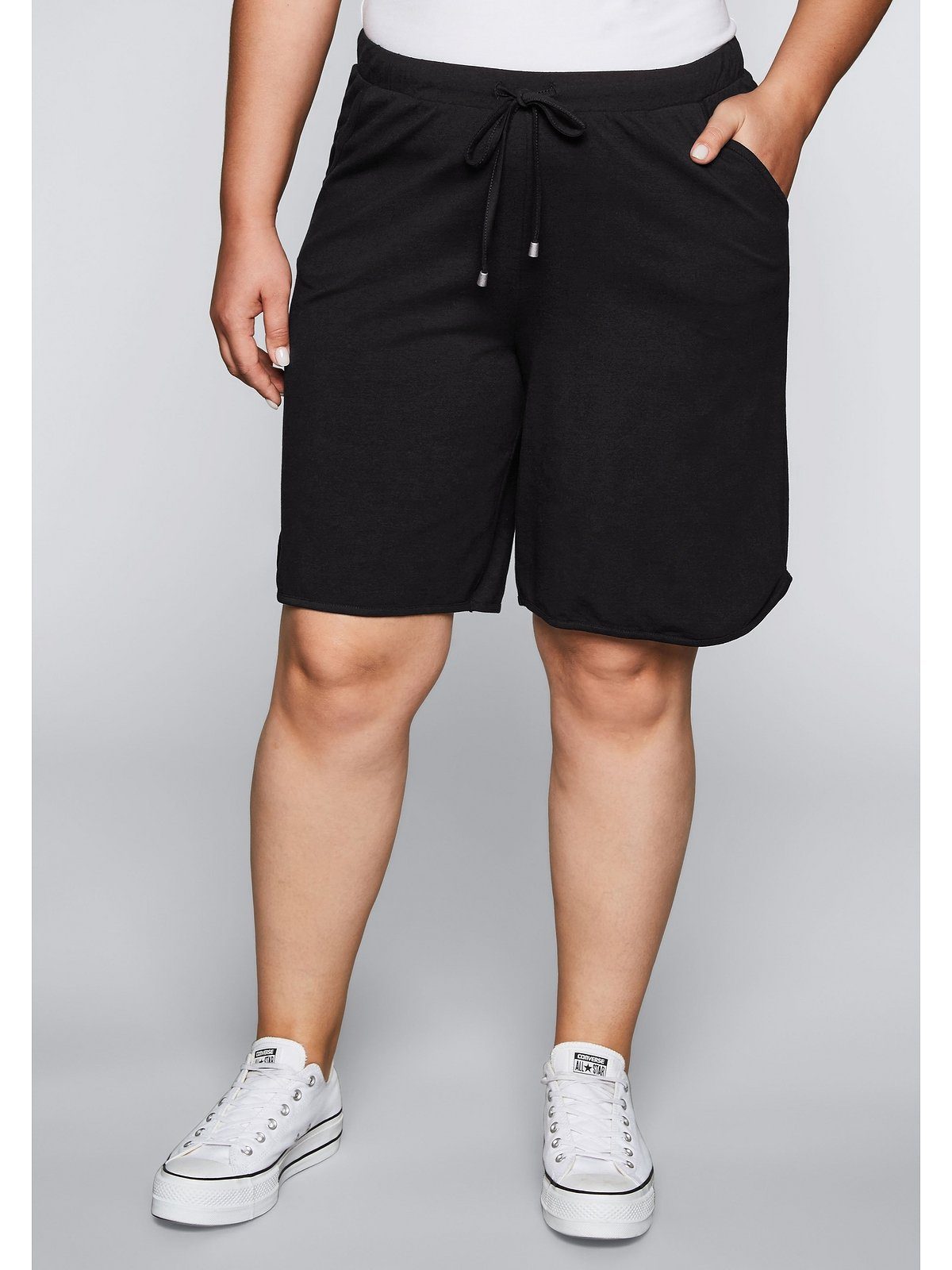 Damen Hosen Sheego Jerseyhose Bermudas mit Schlupfbund