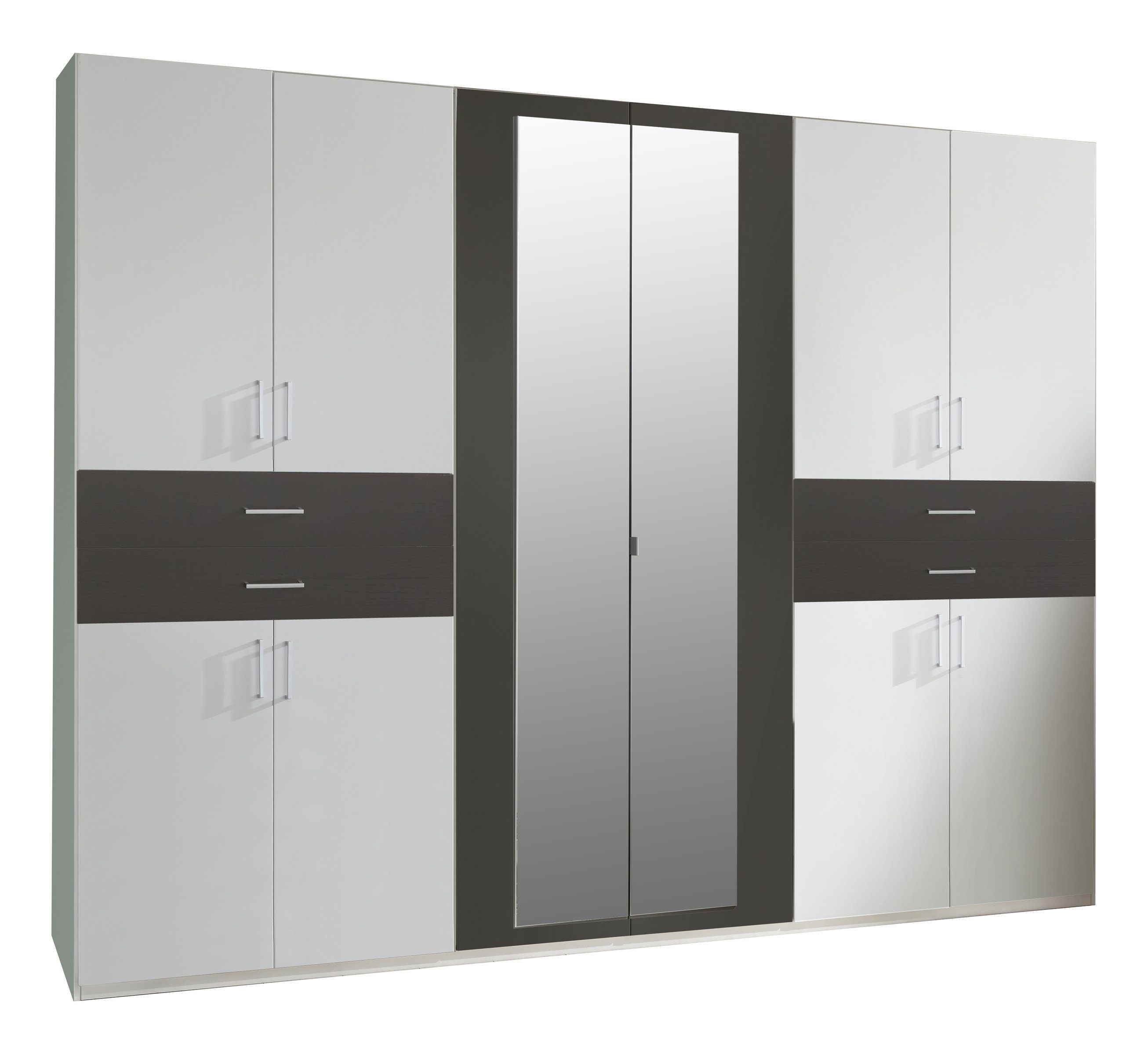 Schubladen Taiga (B/H/T: cm) Türen freiraum in 4 270x208x58 Dreh-/Schwebetürenschrank und mit Weiß 10