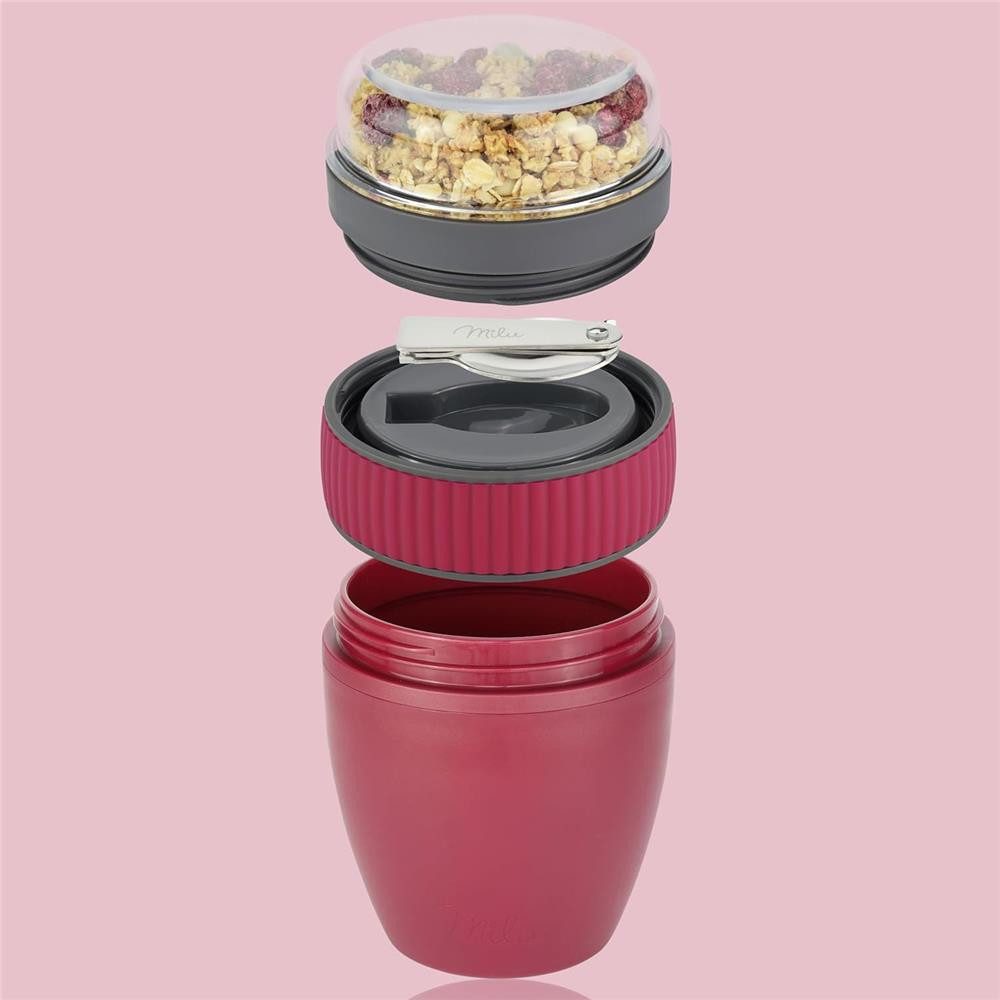 Milu Müslibox Milu Müslibecher To Go Kunststoff 400 ml, auslaufsicher, Müslimax Set – Bild 2 von 5