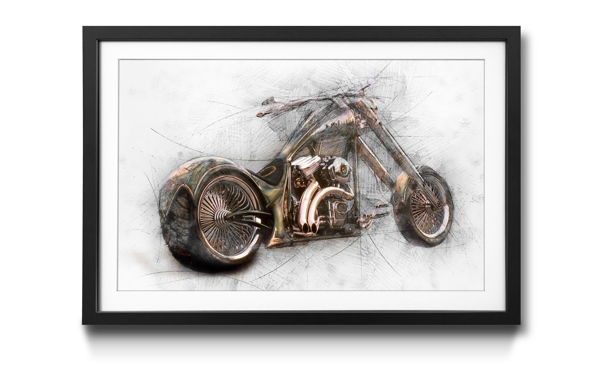 WandbilderXXL Bild mit Rahmen Bad Bike, Motorrad, Wandbild, in 4 Größen erhältlich