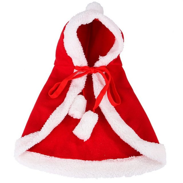 Mmgoqqt Hundekostüm “Katze Weihnachten Outfits, weiche und dicke Weihnachten Cape mit Hut”