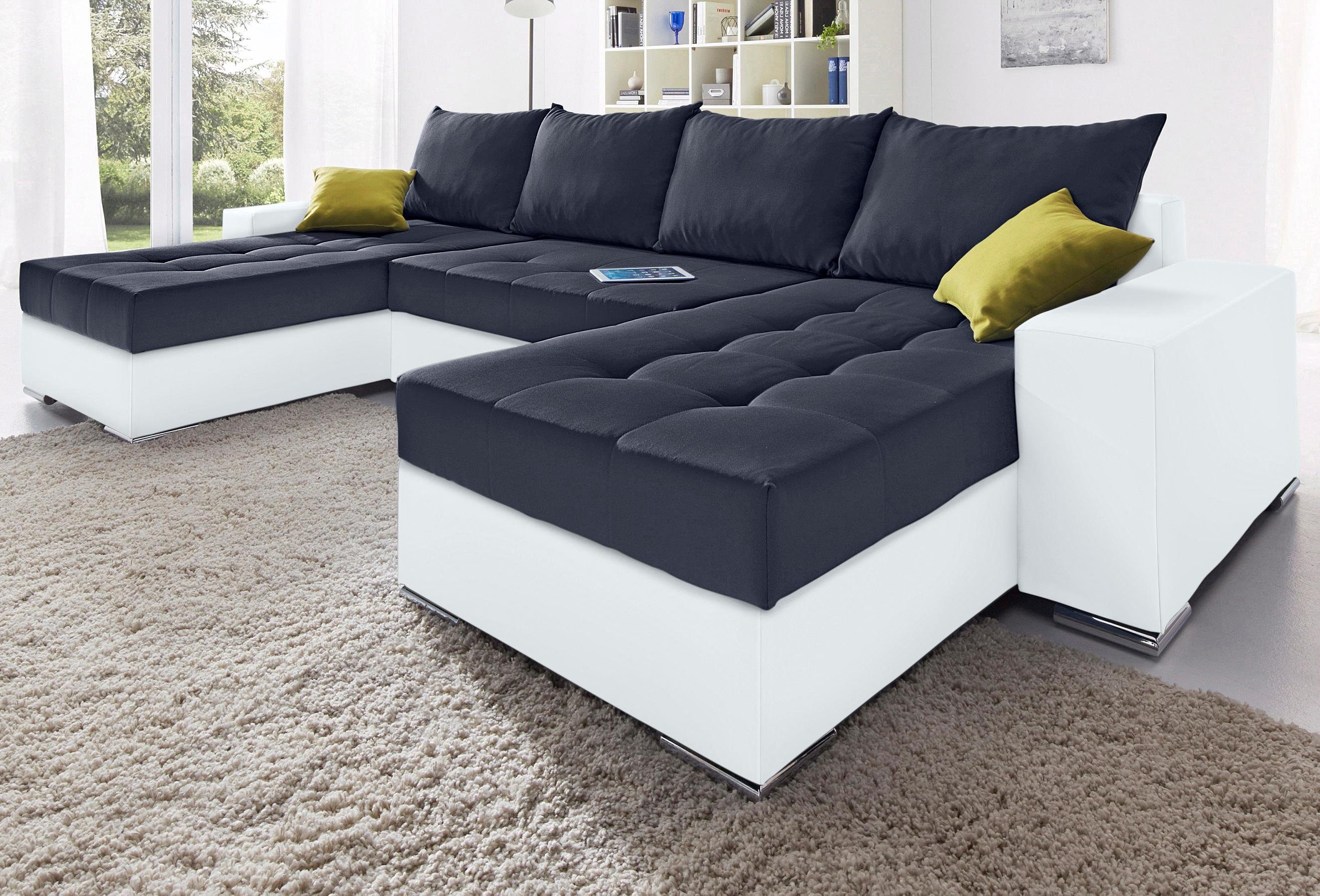 COLLECTION AB Wohnlandschaft "Josy XL U-Form, B: 313 cm in Flachgewebe, Str günstig online kaufen