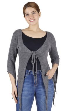 Guru-Shop Langjacke Kurze Pixi Strickjacke - anthrazit