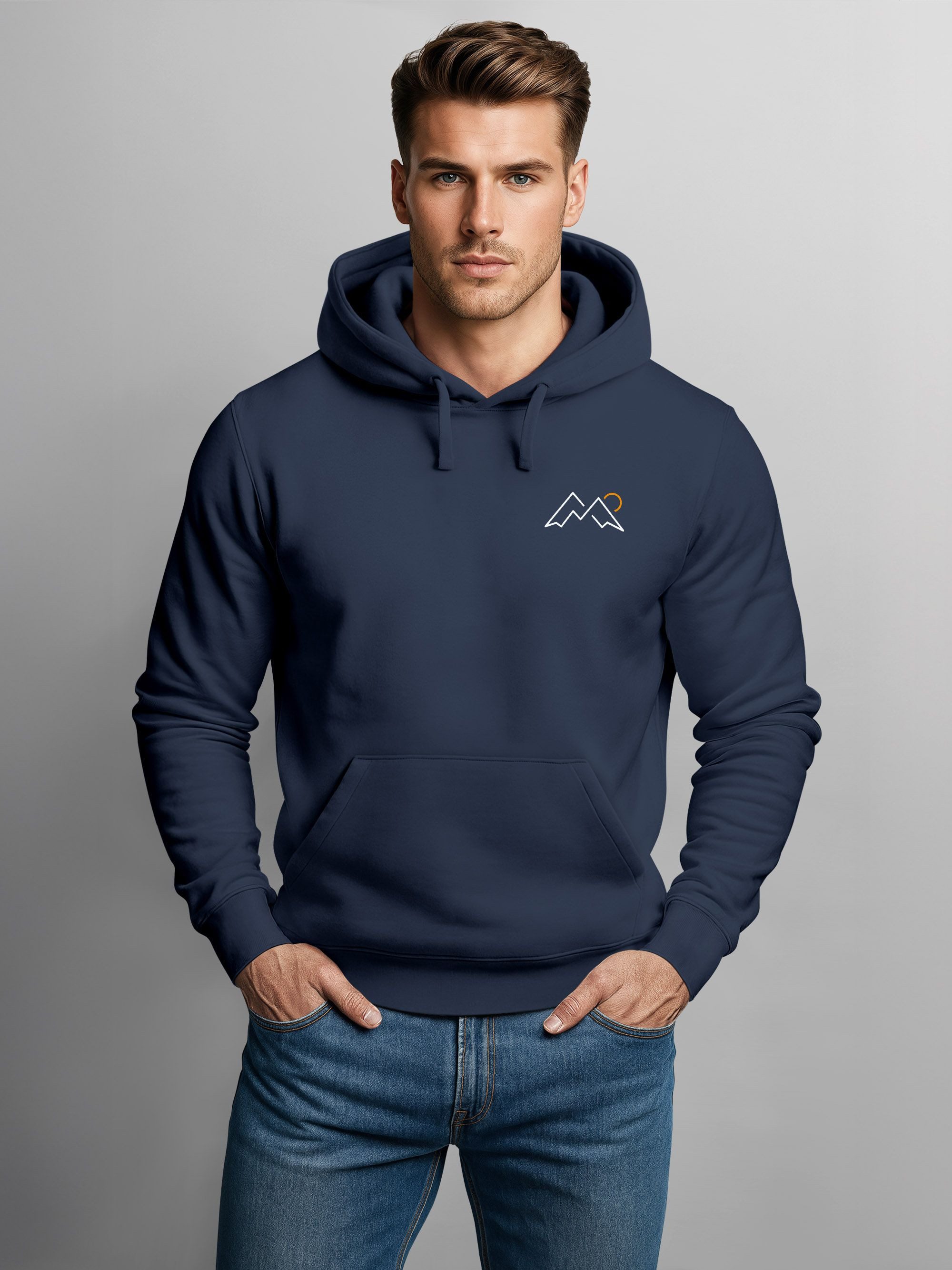 Neverless Hoodie Hoodie Herren Print Double Peaks Kapuzensweatshirt mit Ber günstig online kaufen