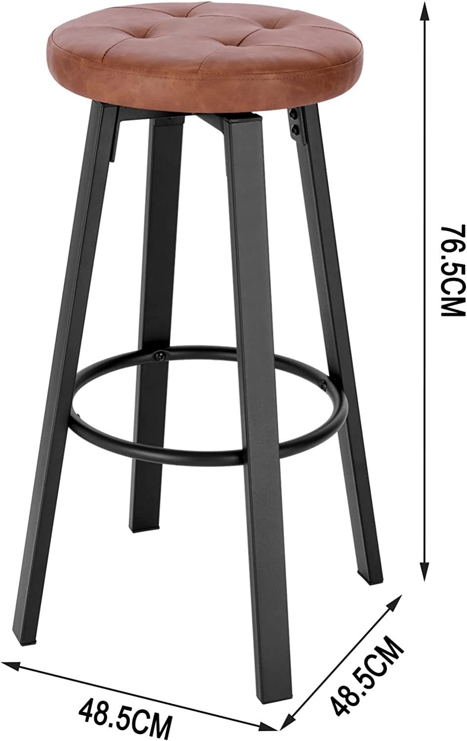 Woltu Barhocker (2 St), mit drehbarem Sitz Φ 35,5 cm, gepolsterer Hocker