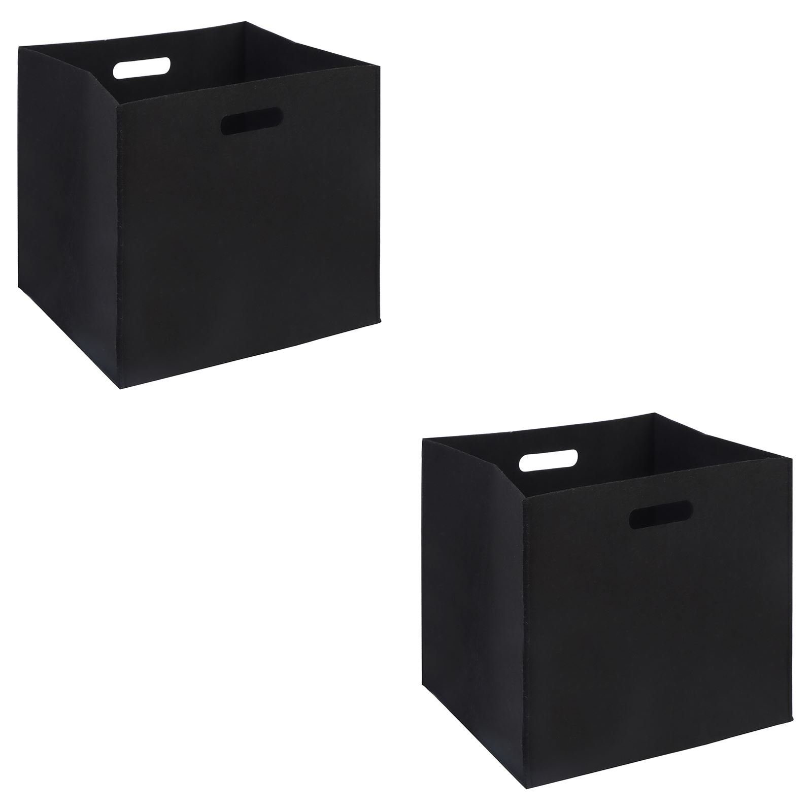 IDIMEX Aufbewahrungsbox FELT (Set), Stoff Aufbewahrungsbox aus Filz, Regalkorb im 2er Set, 32x32cm schwarz