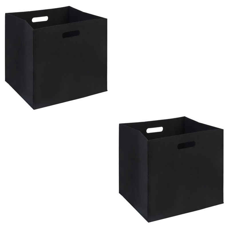 IDIMEX Aufbewahrungsbox FELT (Set), Faltbox Filzstoff Stoffbox 2er Pack Regalbox Aufbewahrung Ordnungsbox