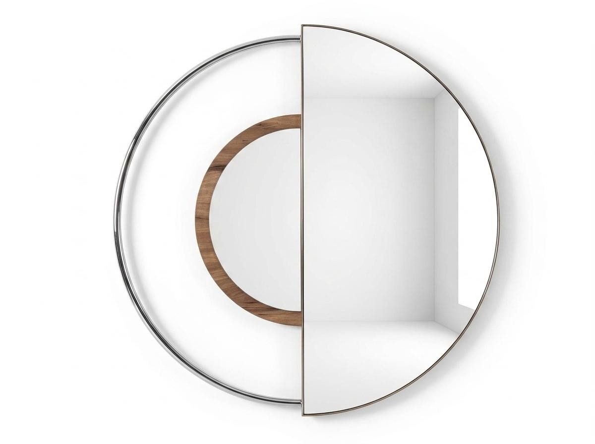 Xlmoebel Spiegel Moderner Wandspiegel Silber Glas Rund Großer Flurspiegel Badspiegel (1-St., 1-tlg)