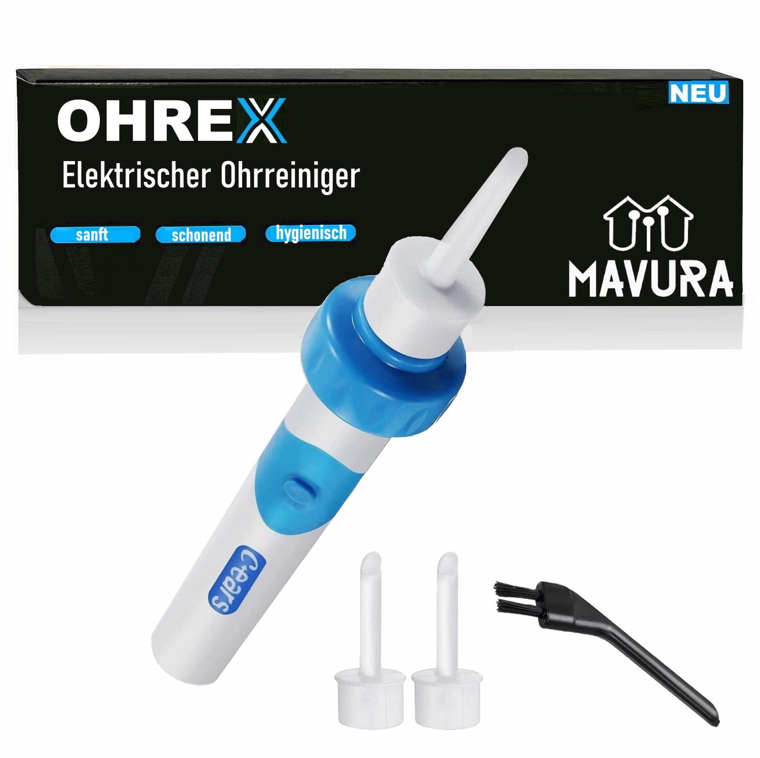 MAVURA Ohrenreiniger OHREX Elektrischer Ohrenschmalz Entferner Ohrenreiniger, Ohrenschmalzentferner Ohrensauger elektrisch