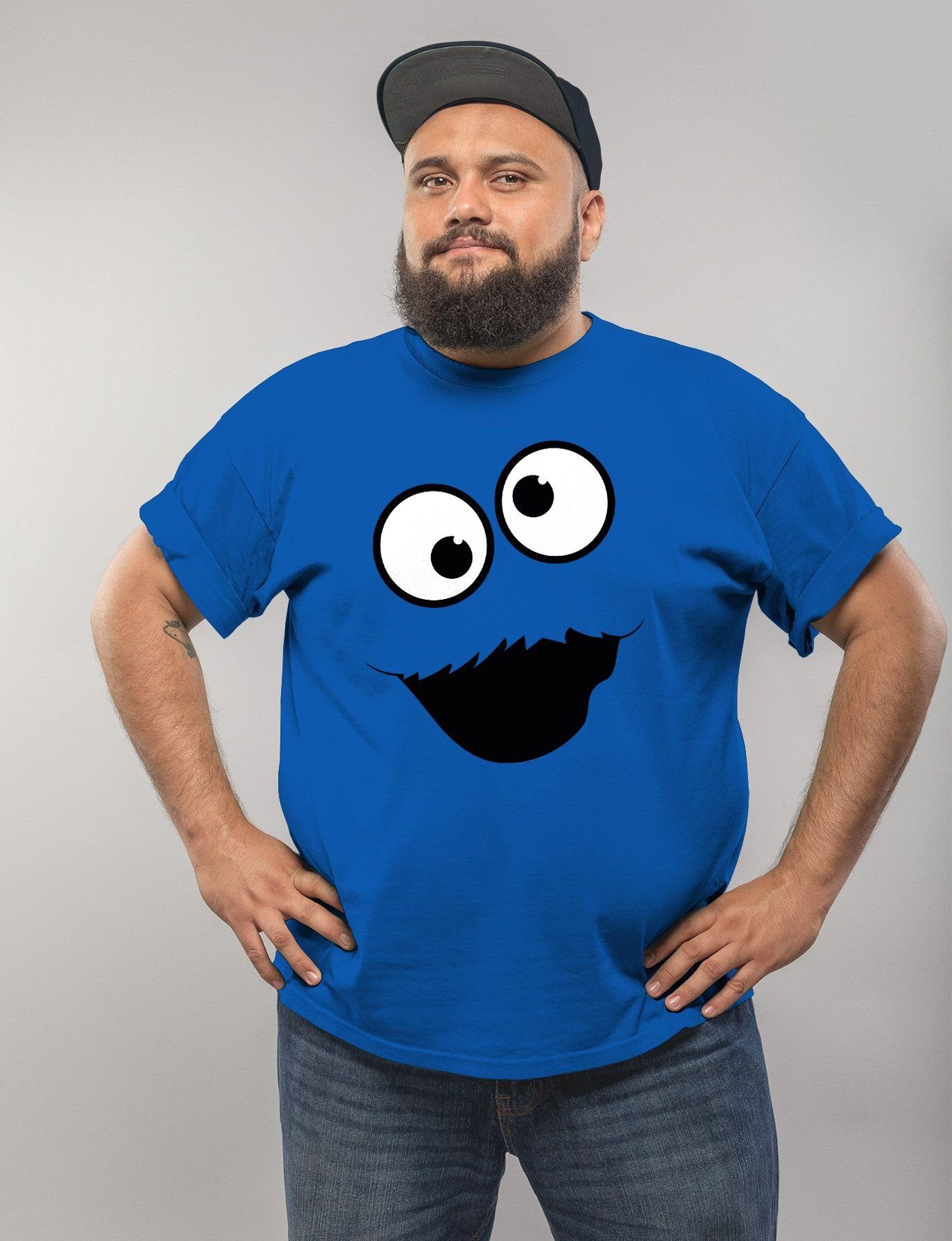 MoonWorks Print-Shirt Herren T-Shirt Fasching Karneval Keksmonster Krümel-U günstig online kaufen