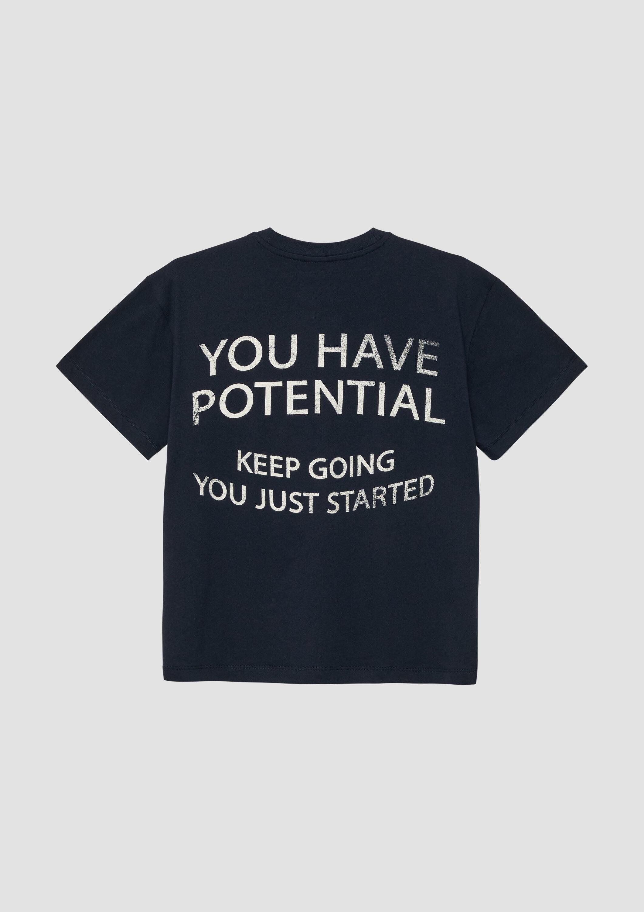 s.Oliver Kurzarmshirt T-Shirt Oversize T-Shirt mit Front- und Rückenprint