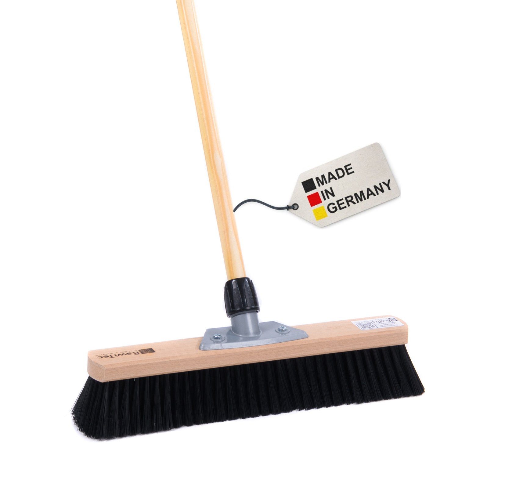 BawiTec Abziehbesen Hochwertiger Besen mit Stiel Holz Kehrbesen Holzstiel Breit Lang, Fliesen, Laminat, Parkett, Vinyl, PVC, Holz, Steinzeug, (Kehrbesengarnitur, Komplett-Set)