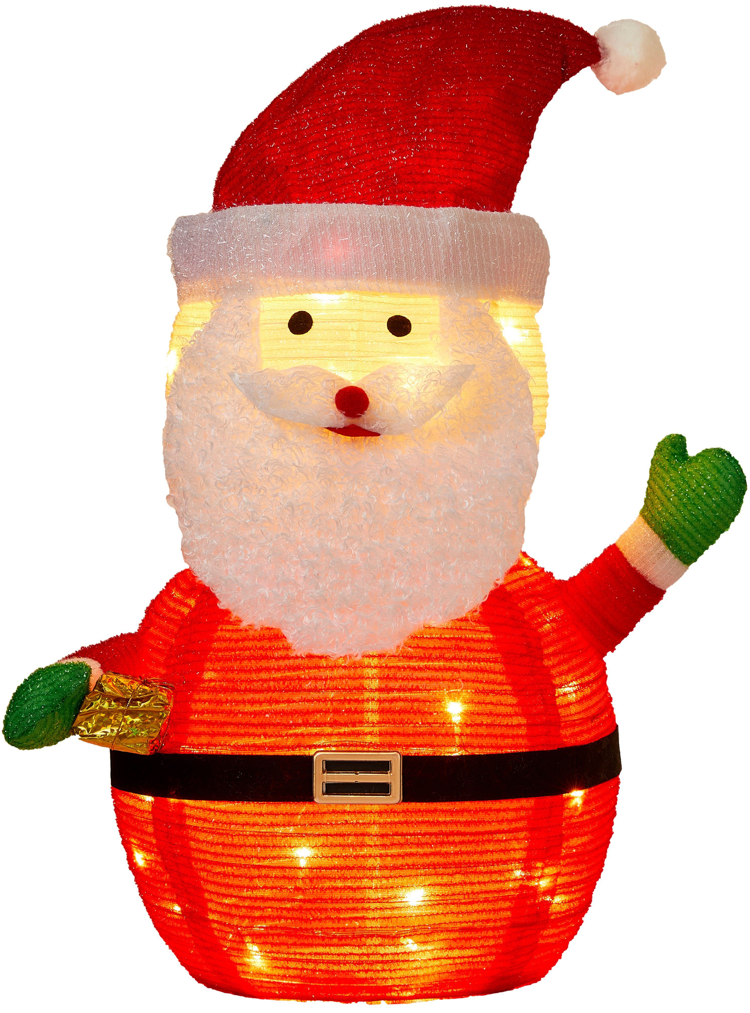 Weihnachtsfigur LED Weihnachtsmann 70cm hoch mit 45 warmweißen LEDs IP44