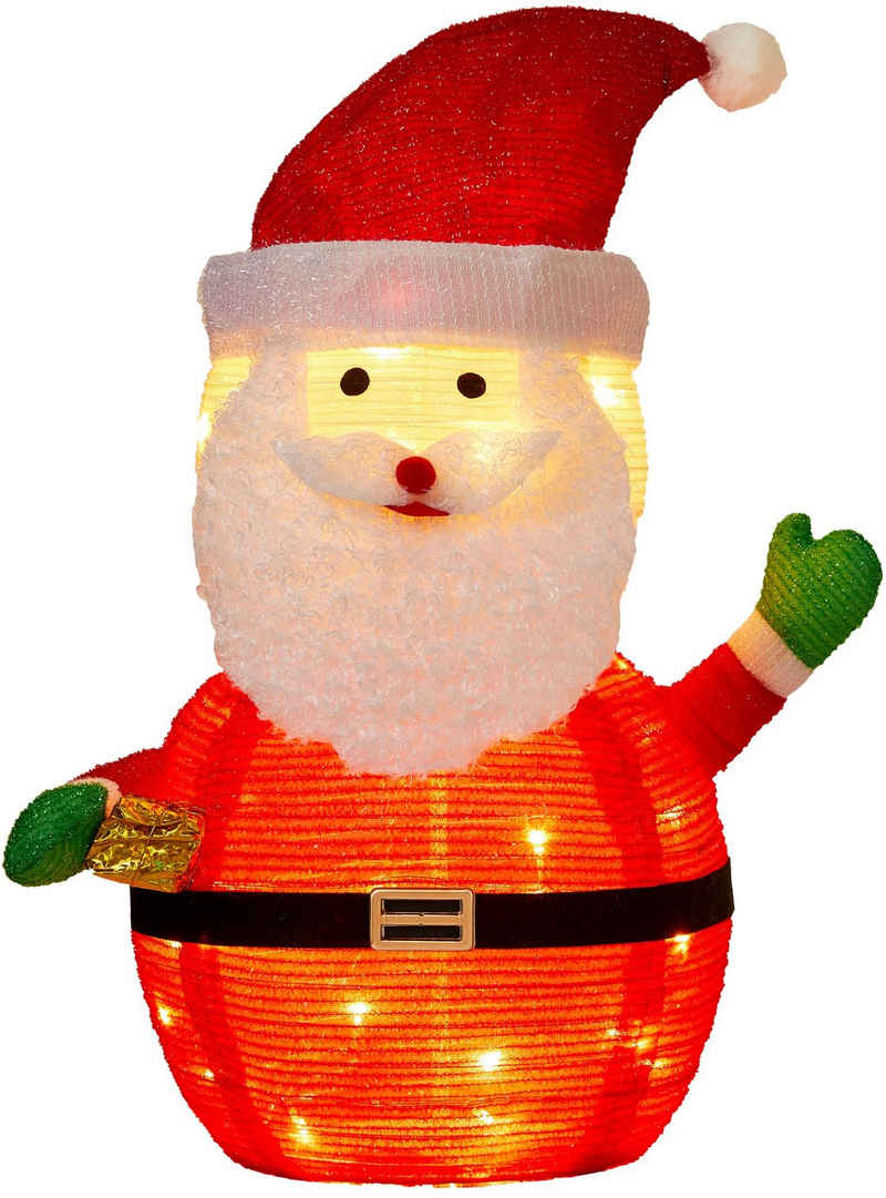 Northpoint Weihnachtsfigur LED Weihnachtsdeko 70cm hoch mit 45 integrierten warmweiße LEDs, zusammenfaltbar für Innen und Außen Gartendekoration Winterdekoration
