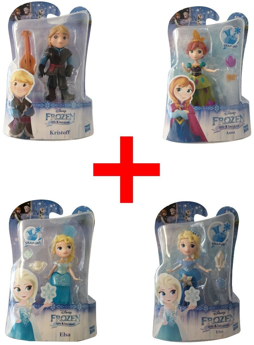 Hasbro Spielfigur Hasbro 4er-Set Frozen Sammelfiguren mit C1124 Kristoff + C1098 Anna +