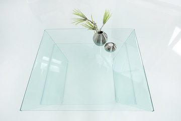 riess-ambiente Couchtisch FANTOME 70cm transparent, Wohnzimmer · Trapez · Glas · mit Ablagefach
