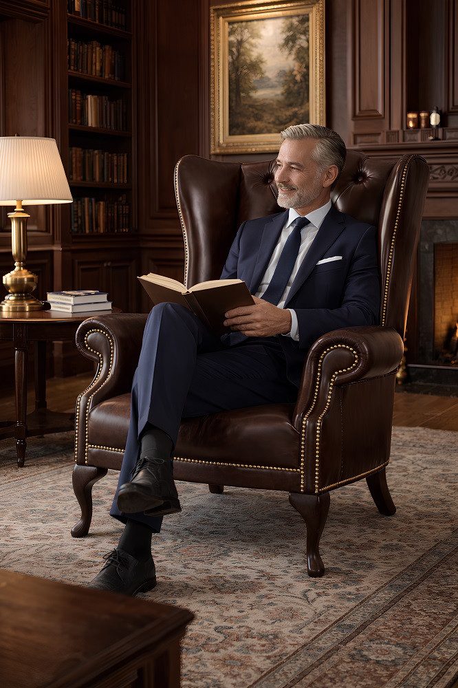 JVmoebel Ohrensessel Chesterfield Ohrensessel aus 100% Leder im Antik Stil, Made in Europa