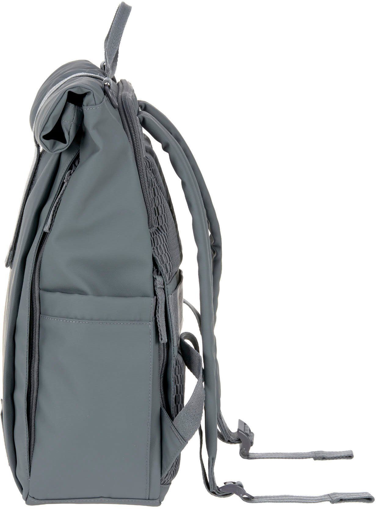 LÄSSIG Wickelrucksack Green Label, Rolltop Up, anthracite, vegan; zum Teil aus recyceltem Material