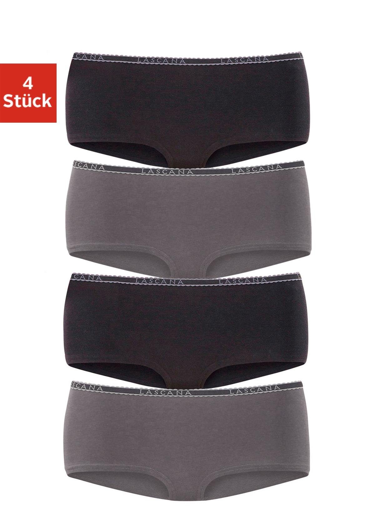 LASCANA Panty (Packung, 4-St) aus elastischer Baumwoll-Qualität