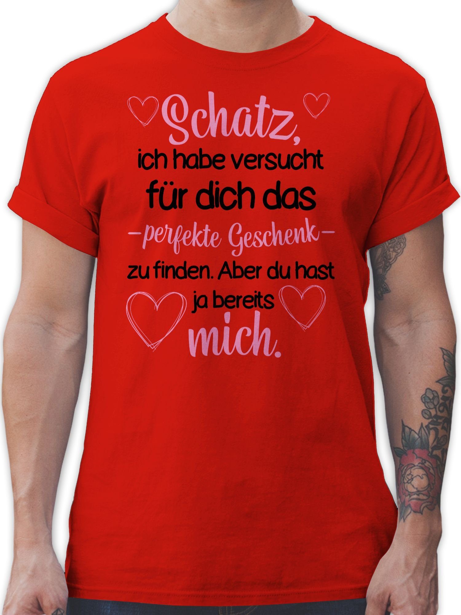 2 Valentinstag das Liebe versucht Rot perfekte Geschenk Shirtracer finden Schatz Partner zu T-Shirt habe