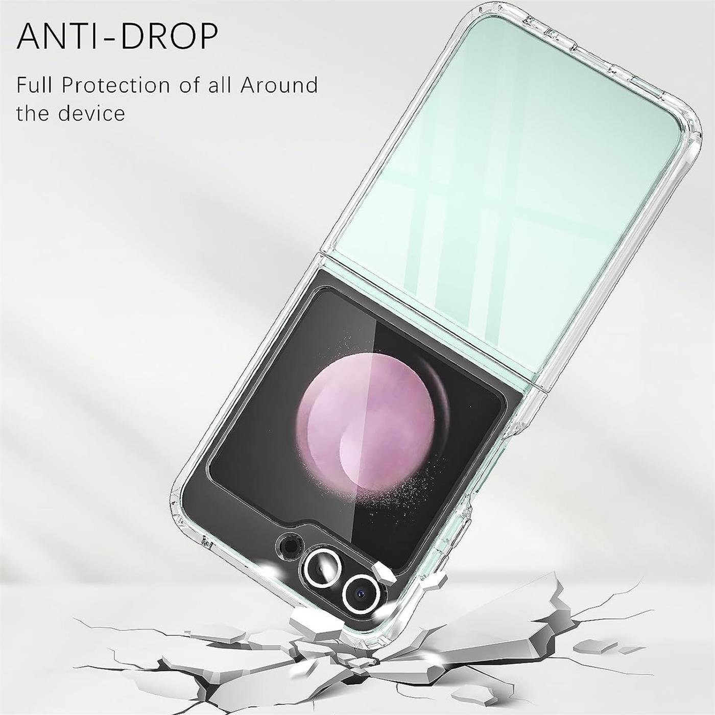 CoolGadget Handyhülle Silikon Handy Hülle Slim für Samsung Galaxy Z FLIP 5 6,7 Zoll, dünne TPU Schutzhülle Case in transparent / durchsichtig – Bild 4 von 5