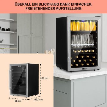 Klarstein Getränkekühlschrank HEA8-Beersafe-148 10033435A, 84 cm hoch, 55 cm breit, Bierkühlschrank Getränkekühlschrank Flaschenkühlschrank mit Glastür