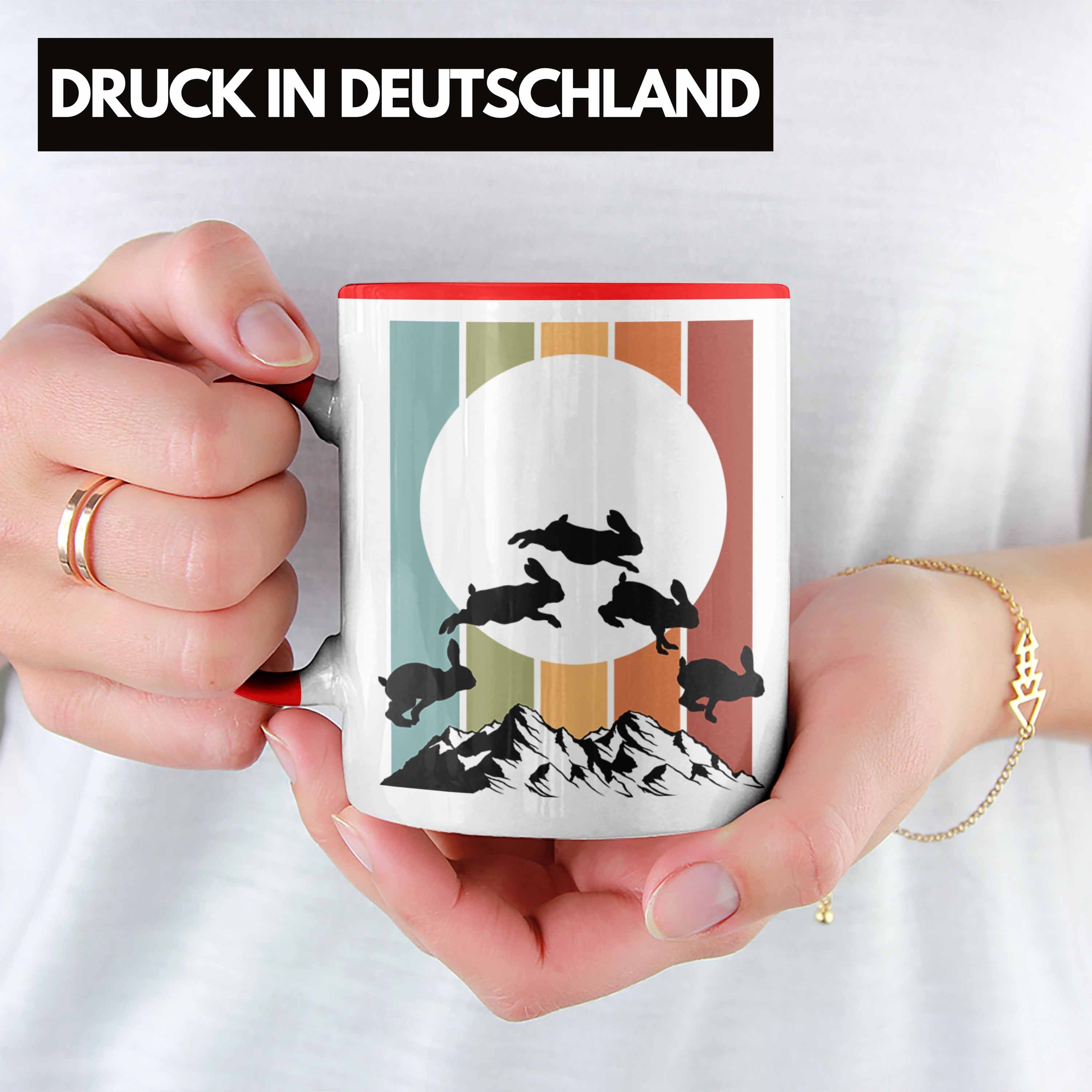 Berghasen Tasse Tasse Hasen Tirol Kaffeetasse Wandern Rot Grafik Berge Geschenk Trendation