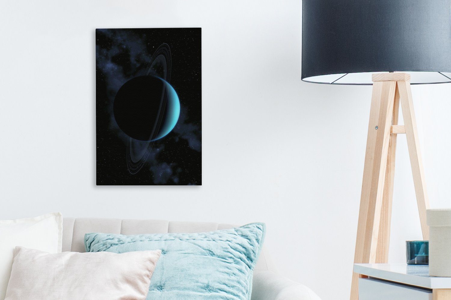 St), 20x30 cm bespannt Zackenaufhänger, (1 Uranus, Leinwandbild Gemälde, OneMillionCanvasses® Leinwandbild fertig inkl.