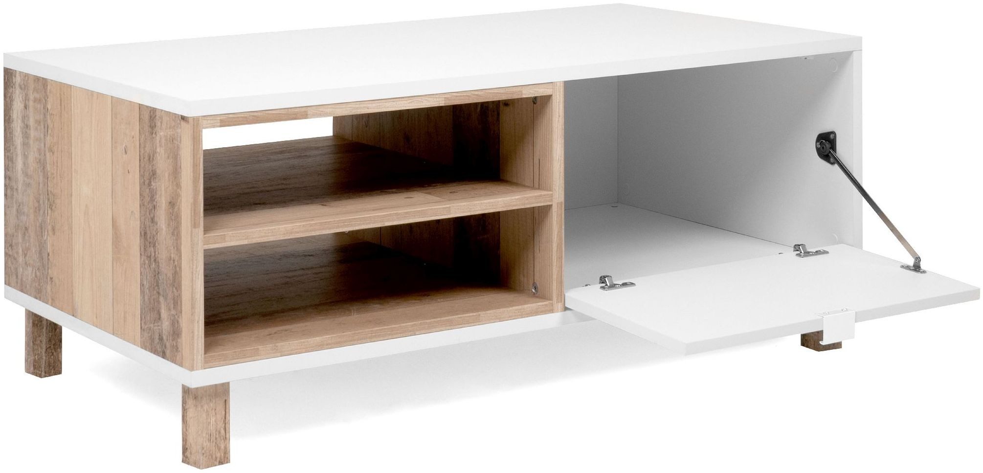 Finori Couchtisch, Modern Weiß Dekor Old Style 110 x 42,5 x 60 cm