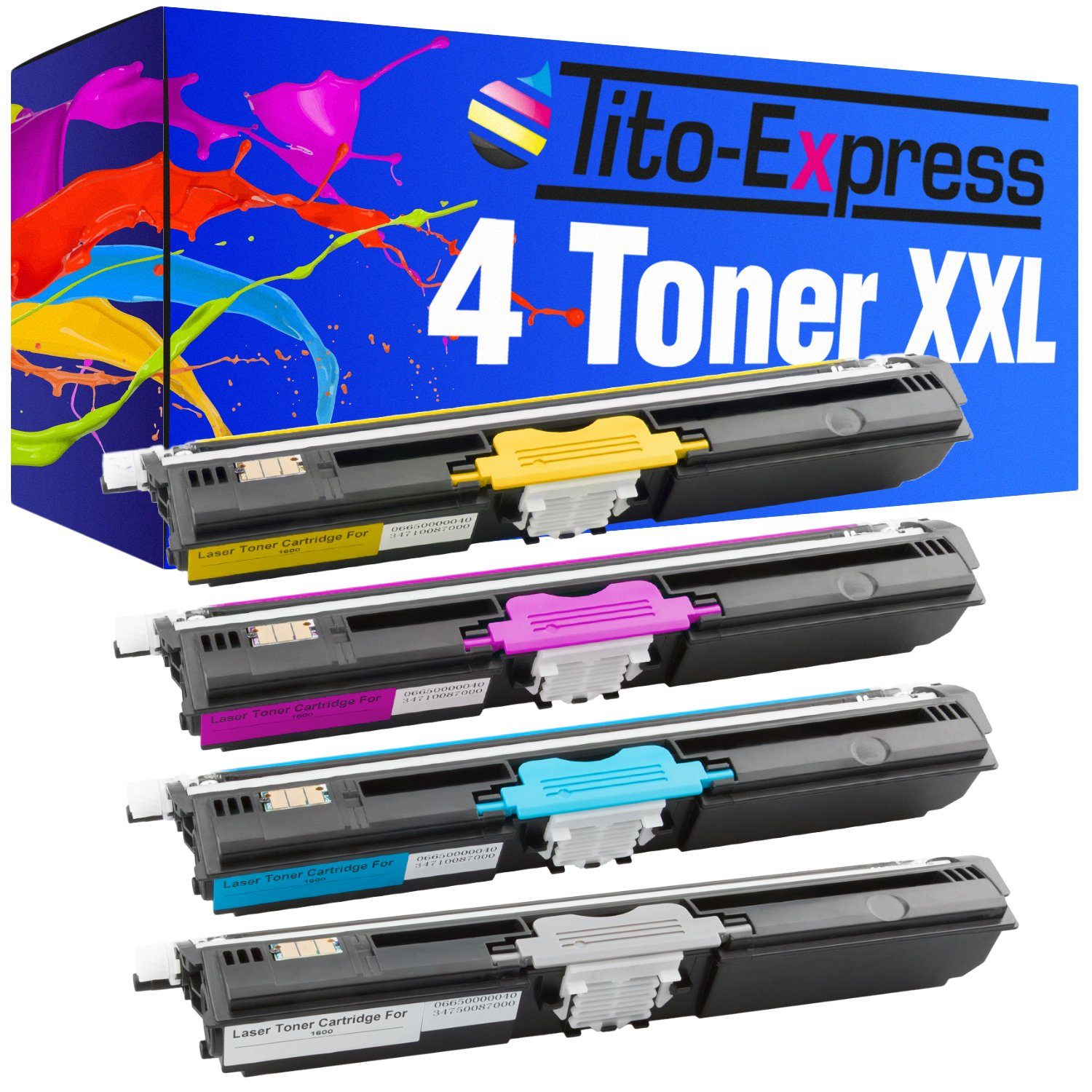 Tito-Express Tonerpatrone 4er Set ersetzt Epson C1600 C 1600, (Multipack, 1x Black, 1x Cyan, 1x Magenta, 1x Yellow), für Aculaser C1600 CX16 CX16DNF CX16DTNF CX16NF