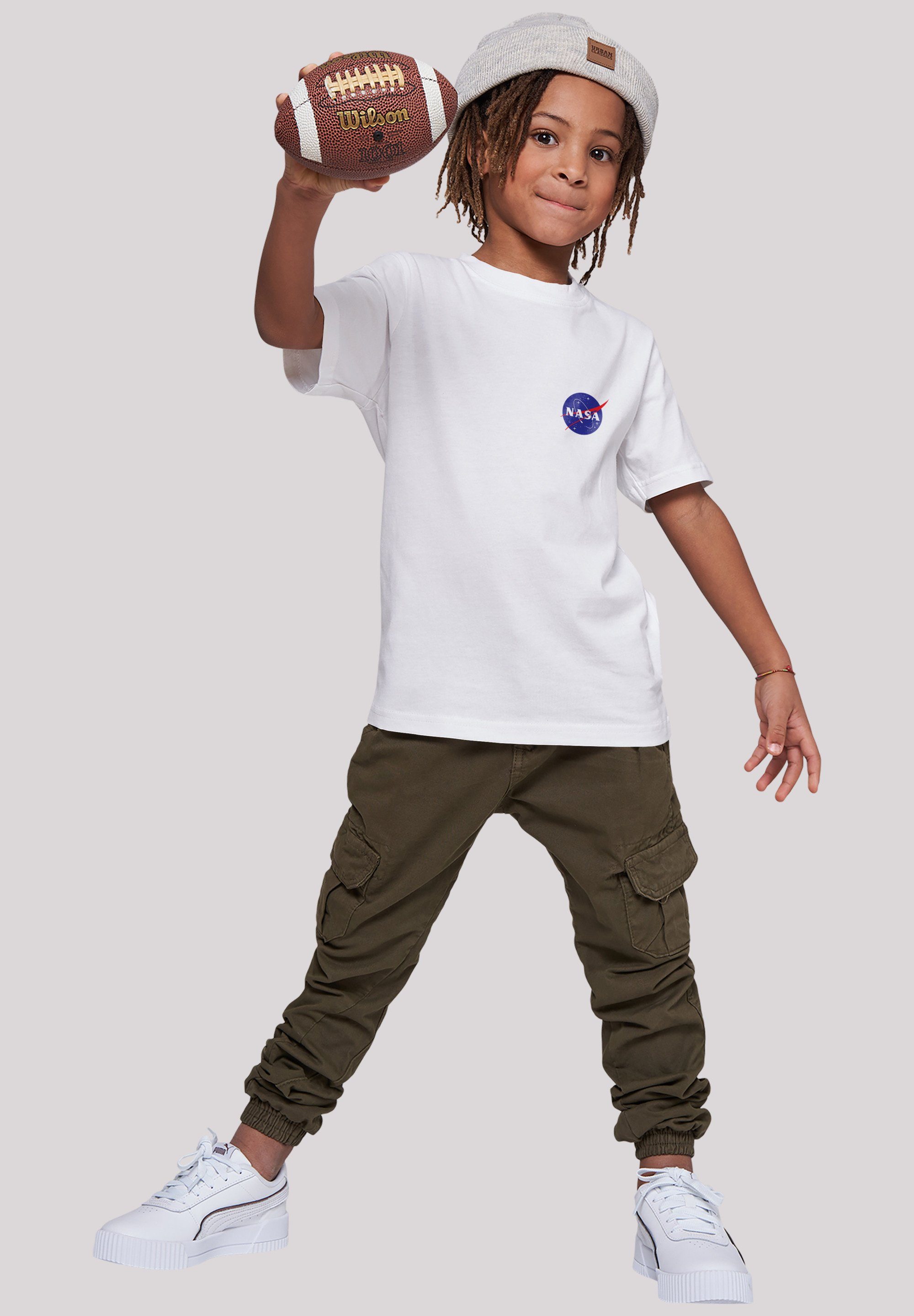 Classic Insignia T-Shirt F4NT4STIC Logo Kinder,Premium Chest NASA Merch,Jungen,Mädchen,Bedruckt White Unisex