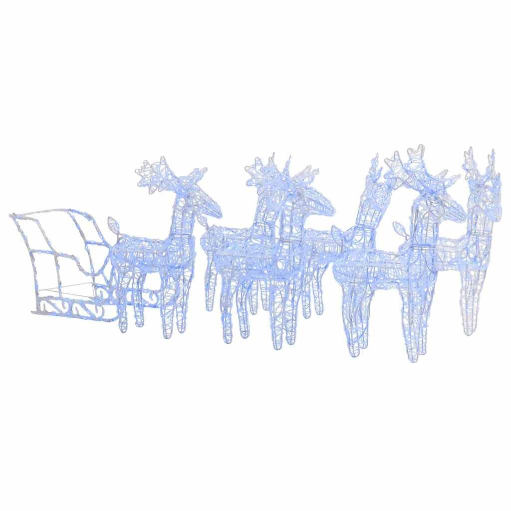 vidaXL LED Dekofigur Rentiere Schlitten Weihnachtsdekoration 320 LEDs Acryl
