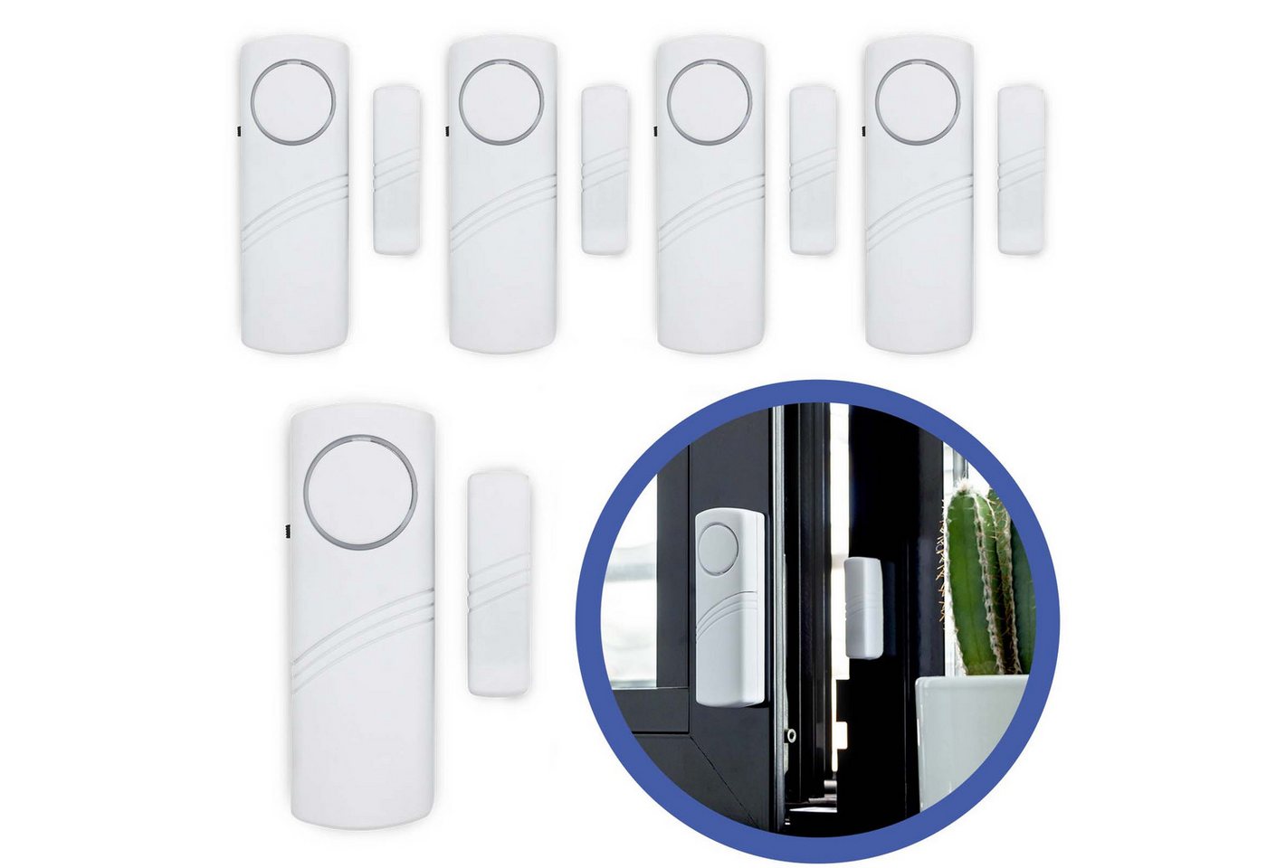 Adapter Universe 5x Türalarm Fensteralarm Alarmanlage Sirene Alarm Set Einbruchschutz Alarmsirene