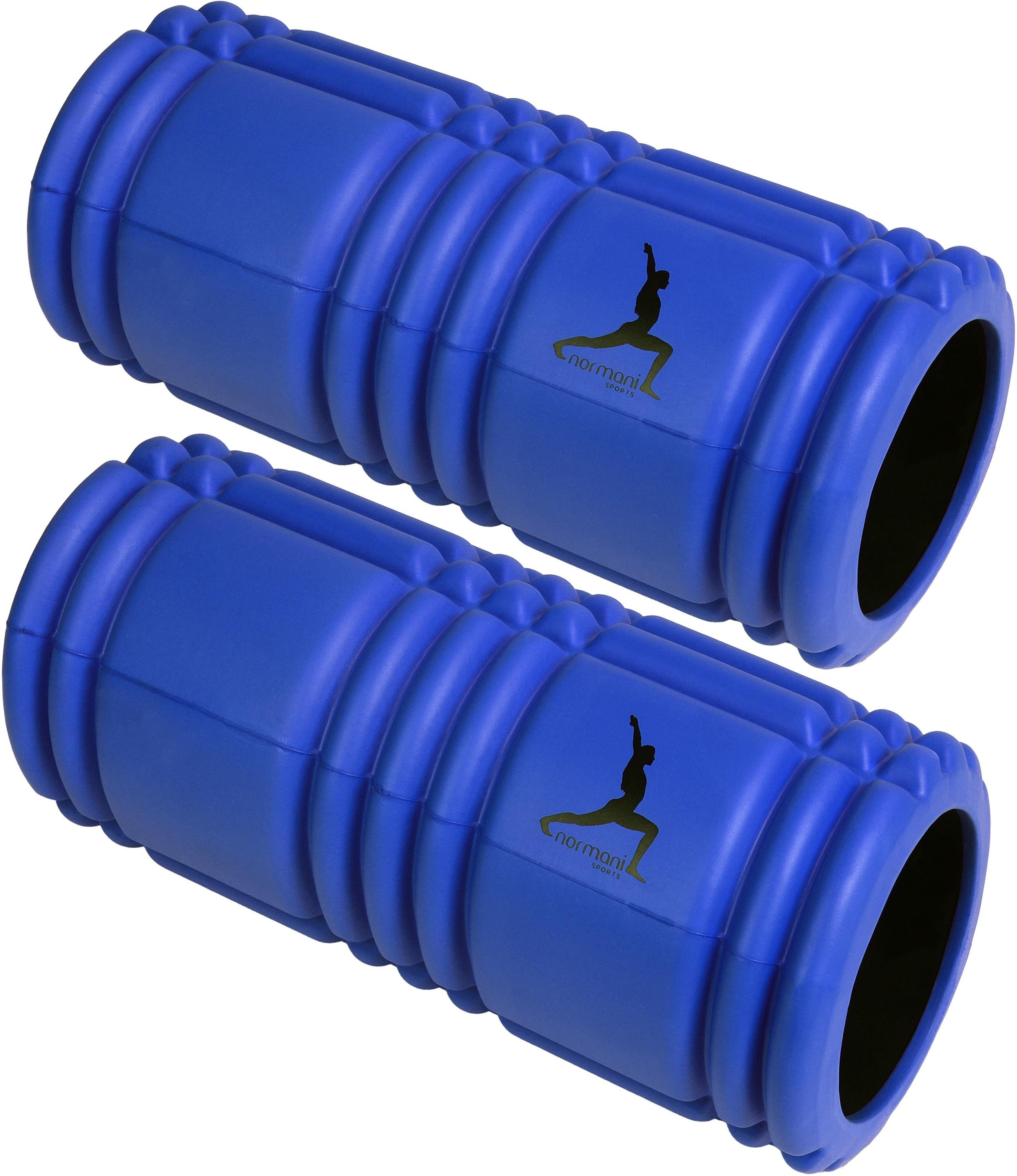Rouleau De Massage Fascias (Faszienrolle) 33cm X 14cm - Texture 3D - Noir Et Bleu - Neuf
